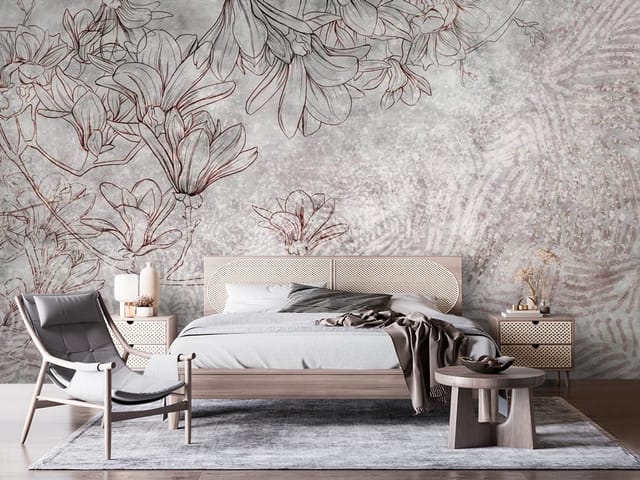 Fototapeta Murale kwiatowe – kwiaty magnolii na gałęzi