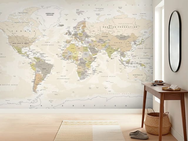 Fototapeta polityczne mapy – mapa świata z kontynentami