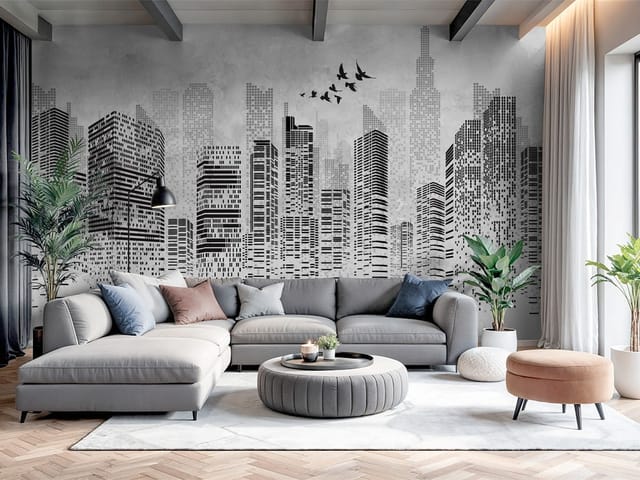 Fototapeta Ilustracje miast – panorama miasta z wieżowcami