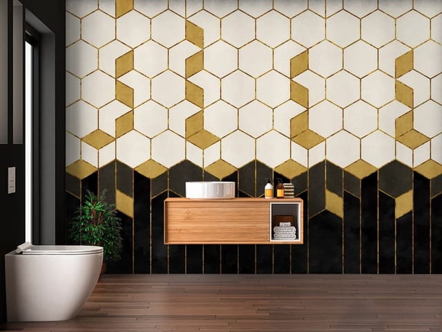 Fototapeta Geometria – obraz z geometrycznym wzorem heksagonów