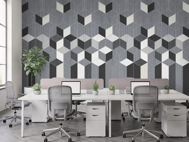 Fototapeta Geometria – Obraz z trójwymiarowymi sześcianami