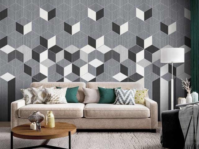Fototapeta Geometria – Obraz z trójwymiarowymi sześcianami