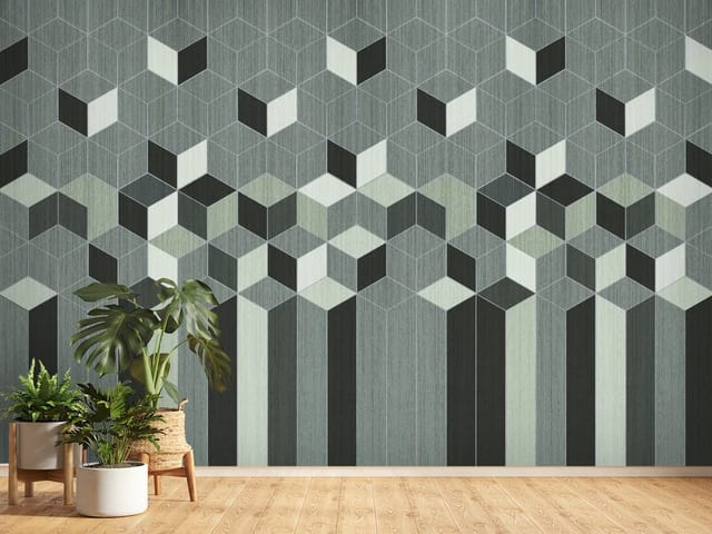 Fototapeta Geometryczny wzór z sześcianami (mpn: FT-7412) Fototapeta Geometria – obraz z sześcianami i trójwymiarowym efektem