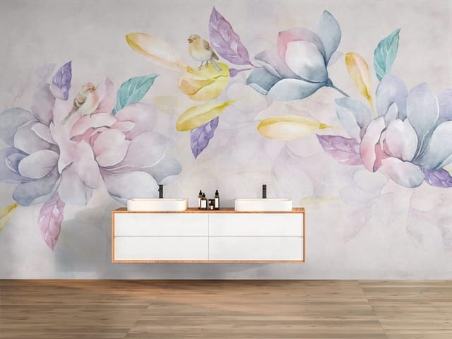 Fototapeta Magnolie – duże kwiaty w pastelowych kolorach