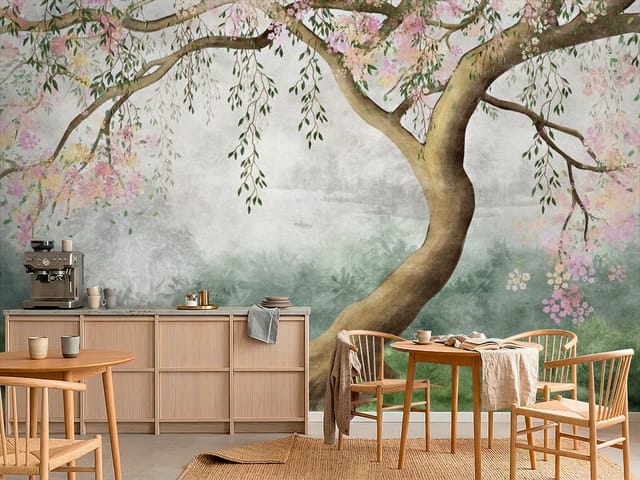 Fototapeta Sakura – drzewo z rozłożystymi gałęziami