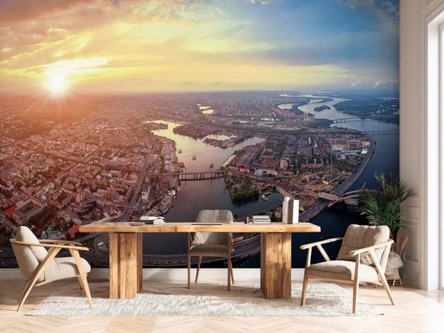 Fototapeta Panoramy miast – panorama miasta z lotu ptaka