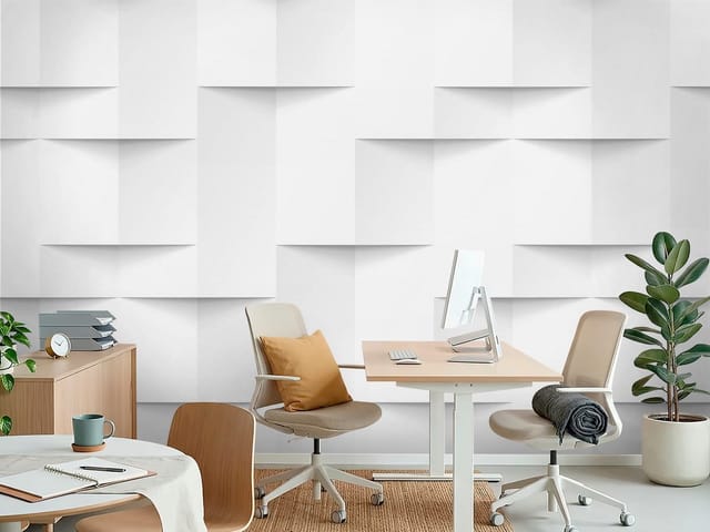 Fototapeta Geometryczny wzór 3D z cieniami (mpn: FT-7649) Fototapeta 3D abstrakcja – geometryczny wzór z trójwymiarowymi prostokątami