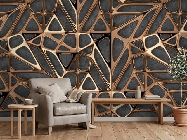 Fototapeta Geometria – geometryczny wzór z brązowych linii