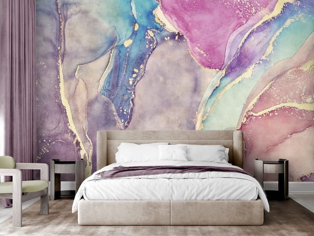 Fototapeta Fluid art – abstrakcyjne kolorowe wzory z falistymi liniami