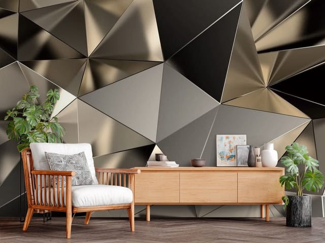 Fototapeta 3D formy geometryczne – geometryczne metaliczne formy
