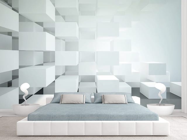 Fototapeta Trójwymiarowe białe sześciany