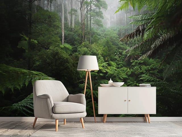 Fototapeta Leśne gęstwiny tropikalnego lasu (mpn: FT-8342) Fototapeta Leśne gęstwiny – gęsty las tropikalny z paprociami