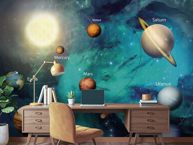 Fototapeta Kosmiczny Układ Słoneczny (mpn: FT-8360) Fototapeta Planety – Układ Słoneczny z planetami i orbitami