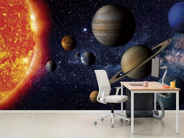 Fototapeta Planety Układu Słonecznego w Kosmosie (mpn: FT-8558) Fototapeta Planety – Układ Słoneczny na tle kosmosu