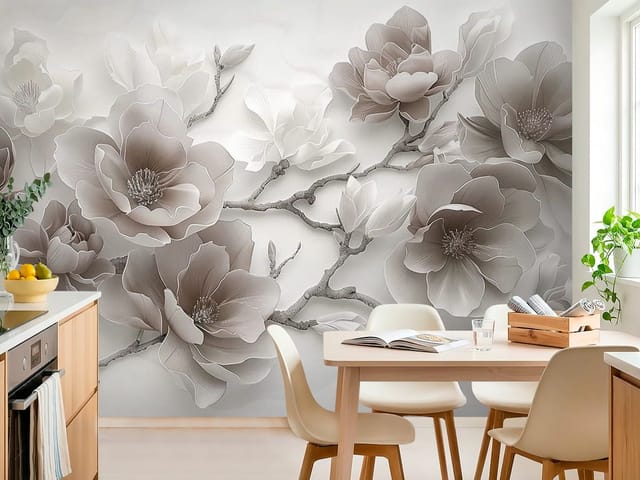 Fototapeta Magnolie – duże kwiaty na gałęziach
