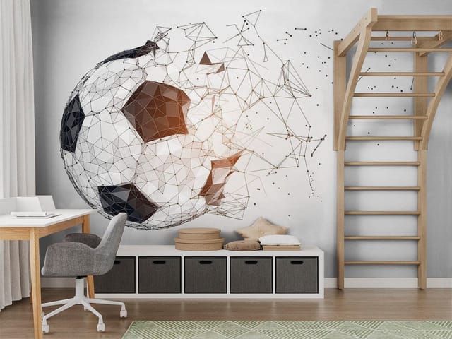 Fototapeta Piłka Nożna – piłka nożna z siatką geometryczną