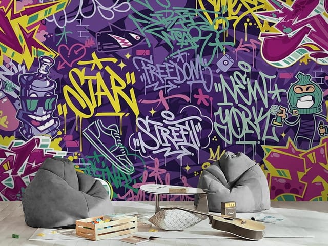 Fototapeta Murale abstrakcyjne – kolorowe graffiti na ścianie