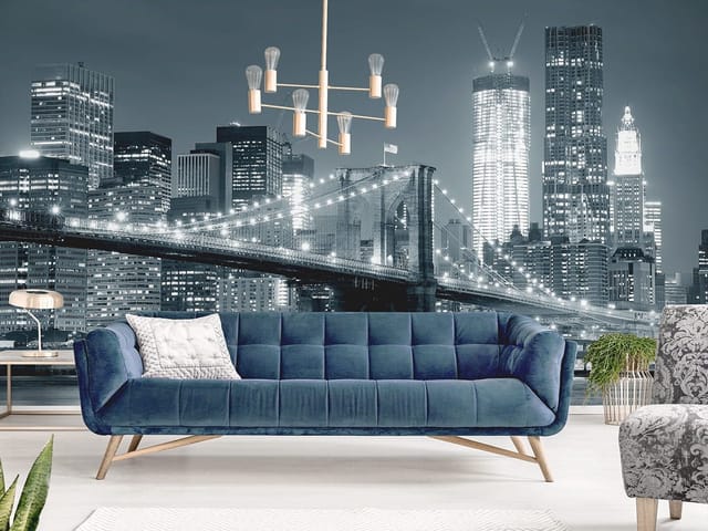 Fototapeta Nocny most nad rzeką