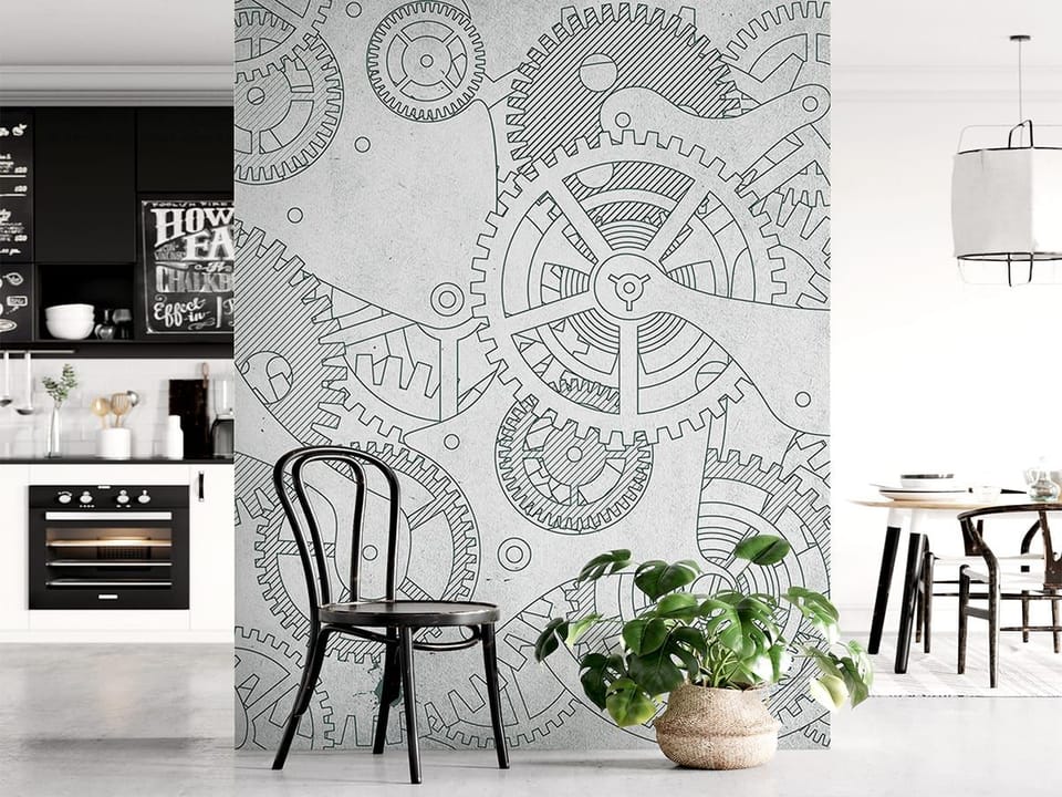 Fototapeta Kompleksowy układ zębatek we wnętrzu kuchni