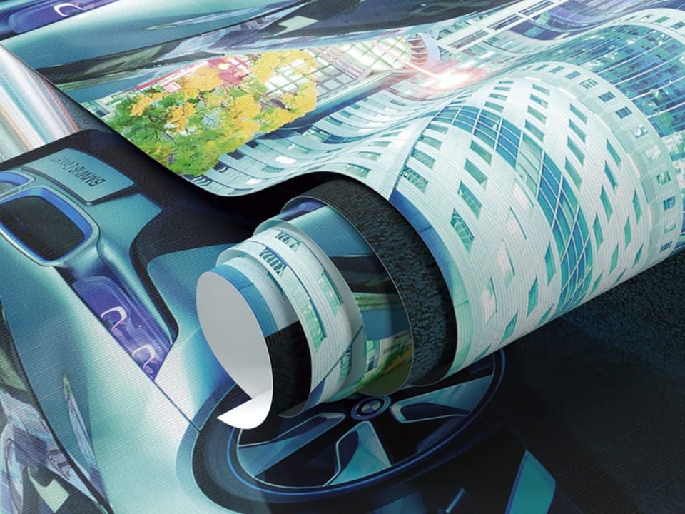 Fototapeta Nowoczesny samochód w miejskiej scenerii fragment #1