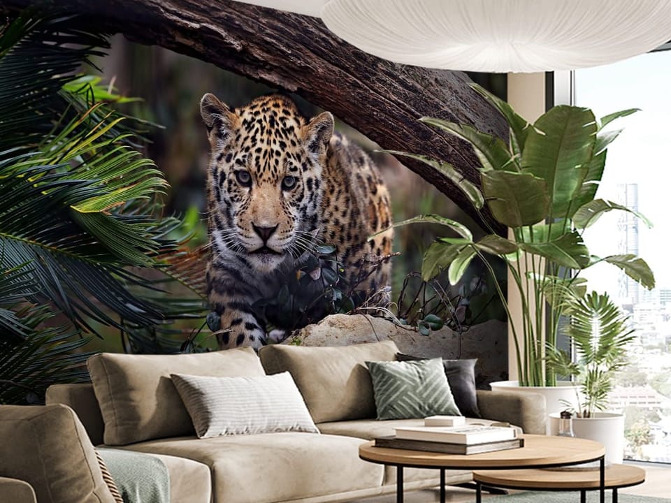Fototapeta Jaguar w naturalnym otoczeniu - aranżacja w przedpokoju