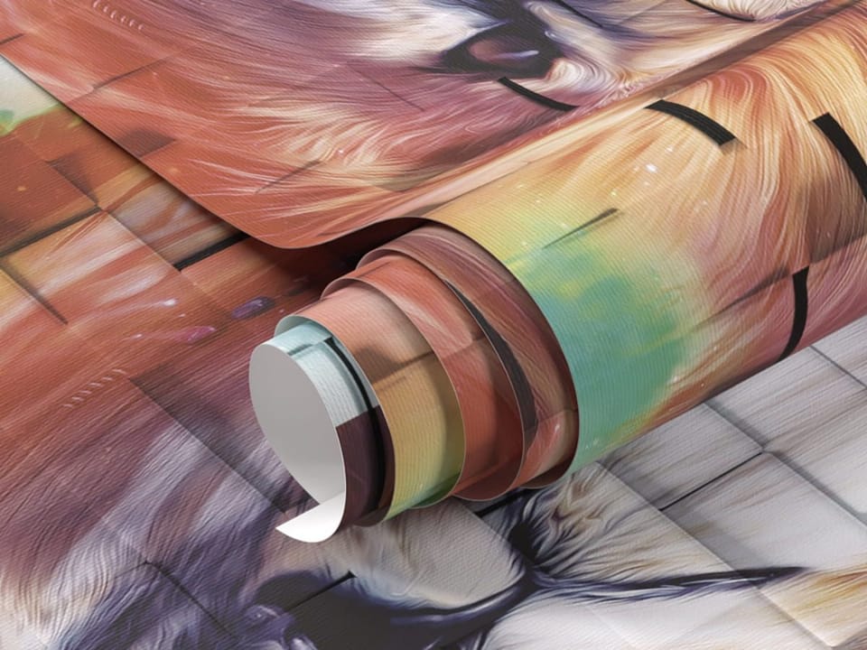 Fototapeta Lew na tle ceglanej ściany fragment #1