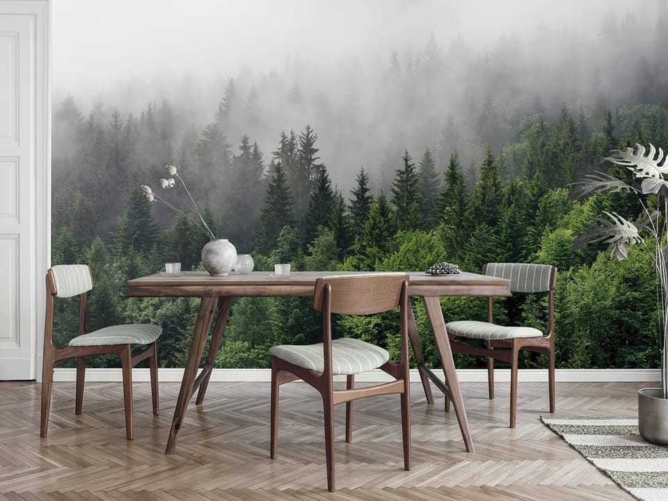 Fototapeta Mglisty las iglasty we wnętrzu kuchni