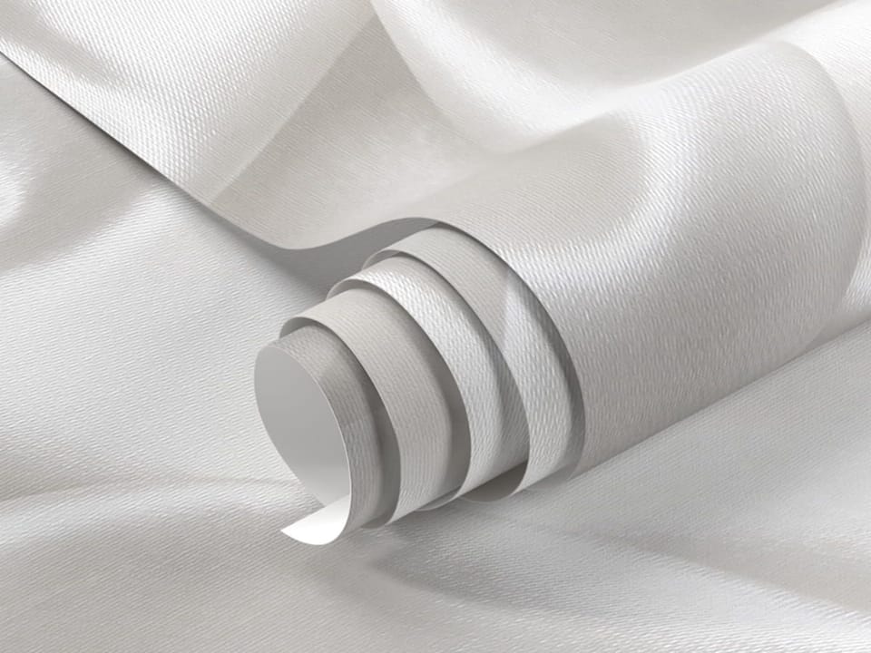 Fototapeta Falujący biały materiał - jakość wydruku i struktura materiału