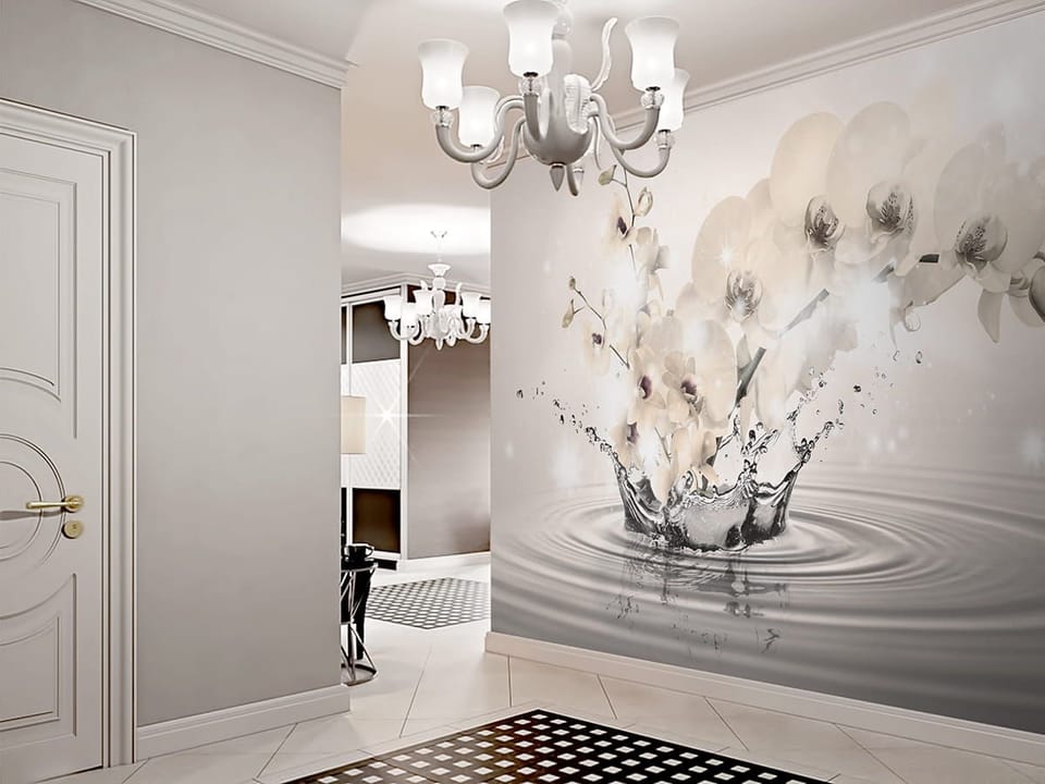 Fototapeta Orchidee nad wodą we wnętrzu przedpokoju