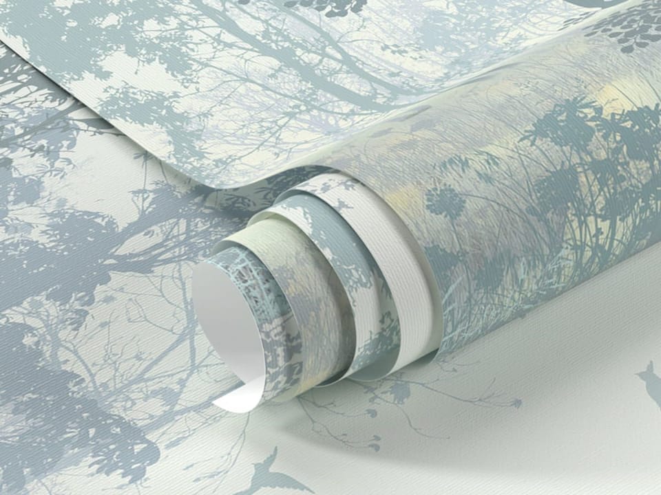 Fototapeta Mglisty las z ptakami fragment #1