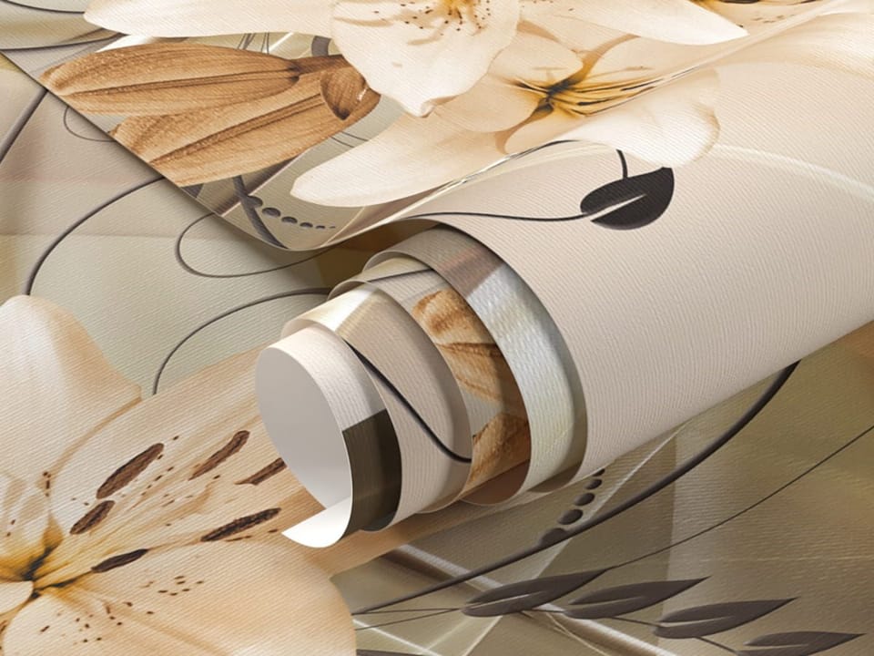 Fototapeta Lilie i ornamenty roślinne fragment #1