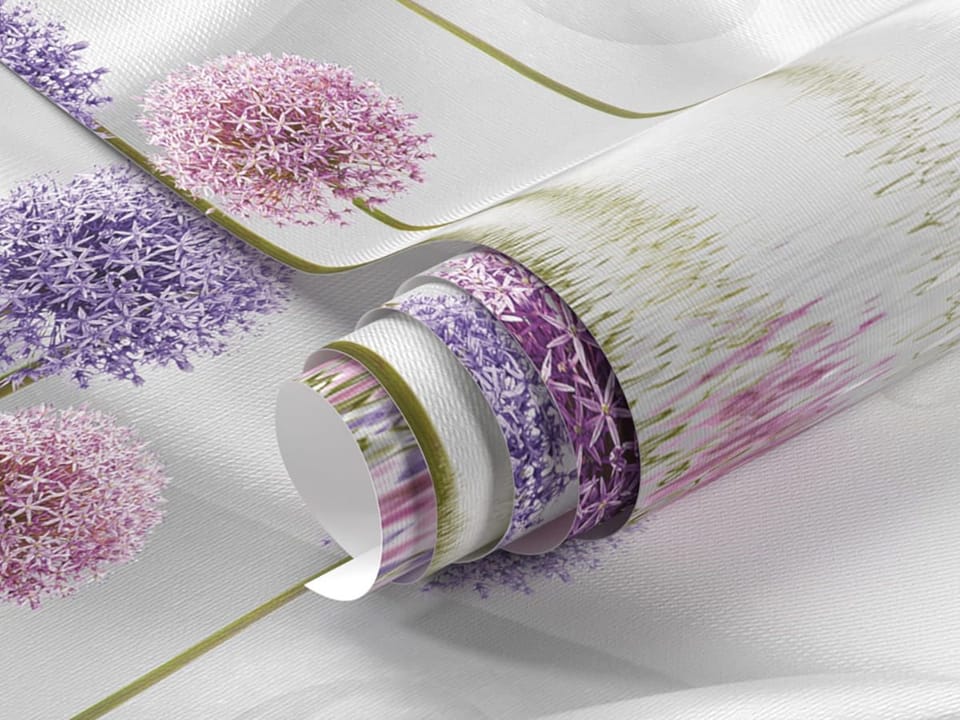 Fototapeta Egzotyczne kwiaty na tkaninie fragment #1