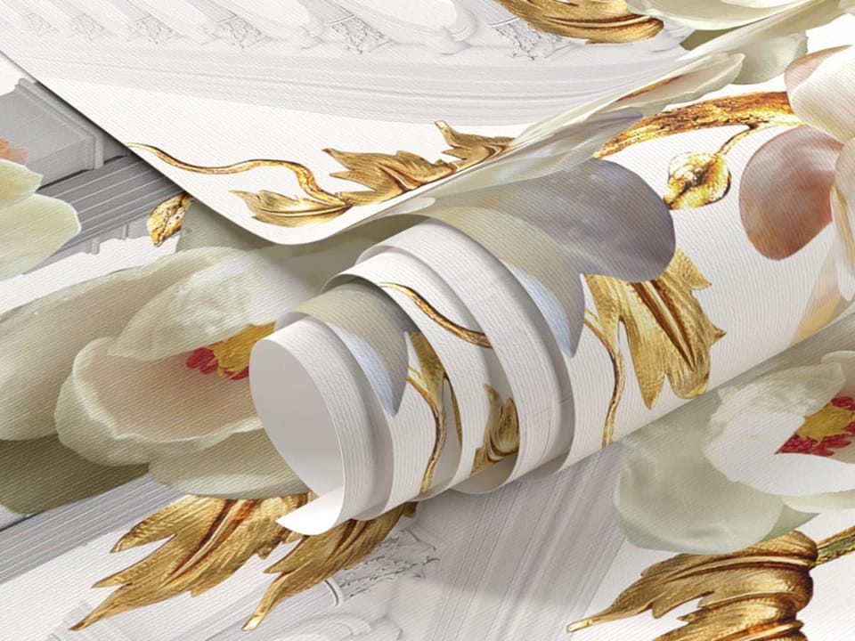 Fototapeta Magnolie na złotych gałęziach fragment #1