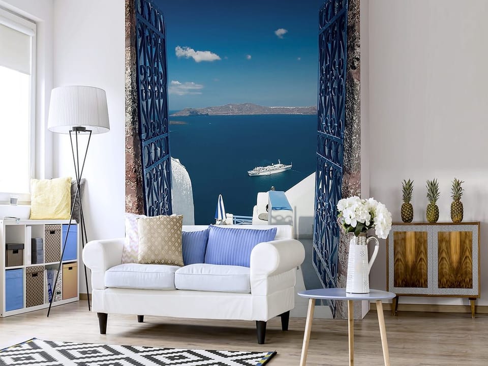 Fototapeta Widok na Morze przez Bramę we wnętrzu salonu