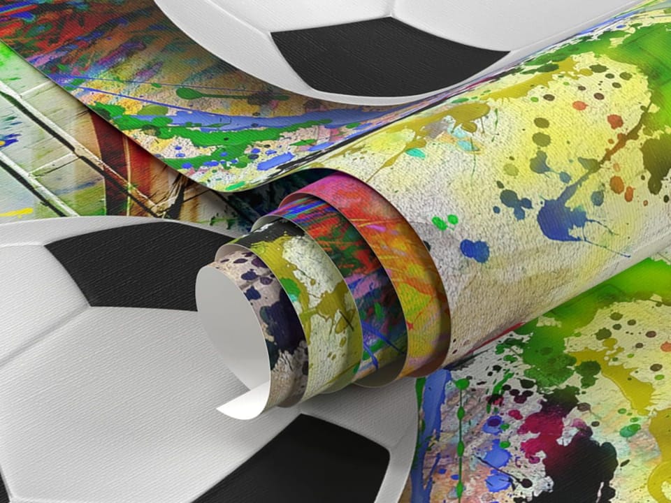 Fototapeta Piłka Nożna na Tle Graffiti fragment #1