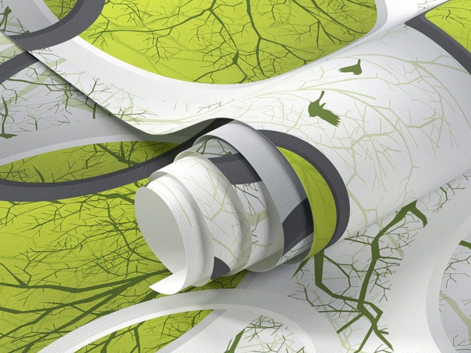 Fototapeta Abstrakcyjne okręgi z zielenią fragment #1