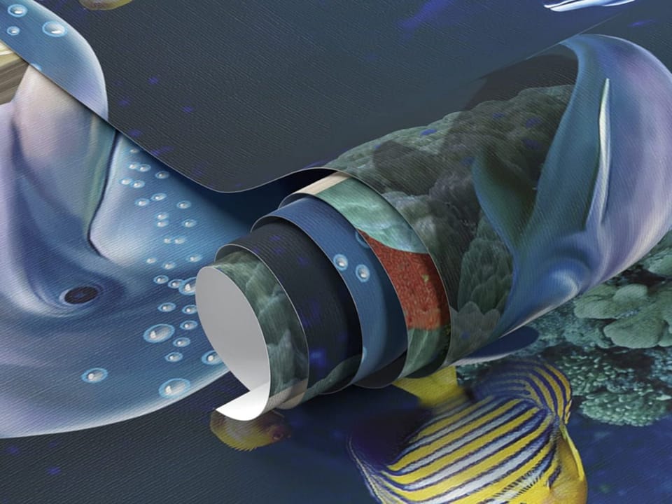 Fototapeta Delfiny i ryby w oceanie fragment #1