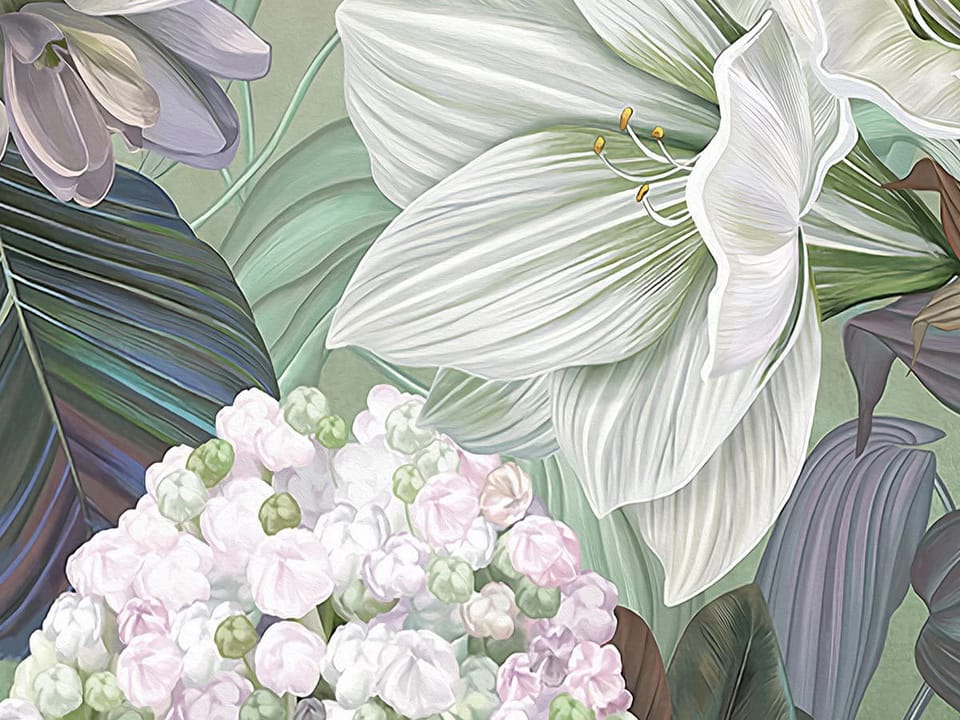 Fototapeta Kwiaty polne w pastelowych barwach fragment #1