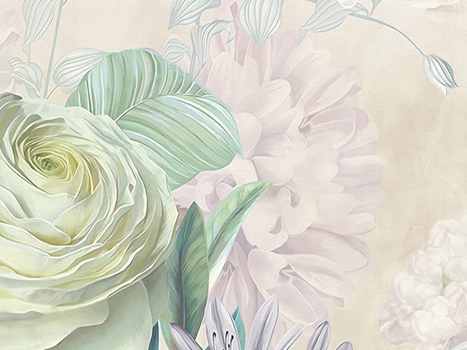 Fototapeta Kwiaty polne w pastelowych barwach fragment #2