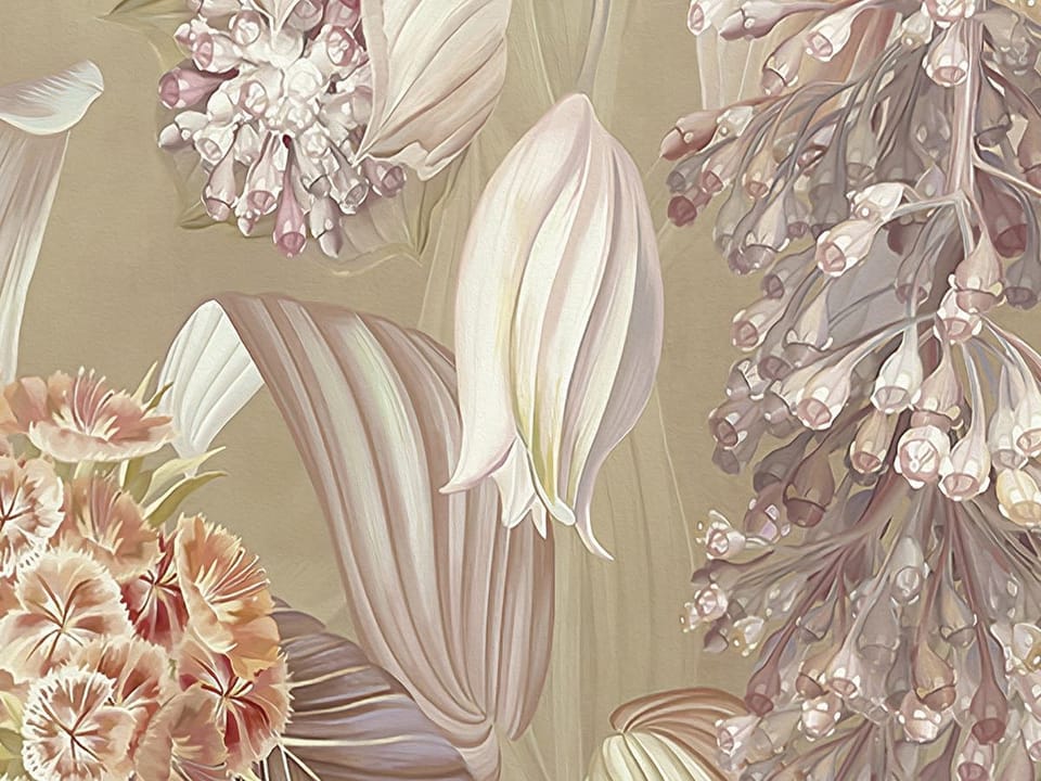 Fototapeta Kwiaty polne w pastelowych barwach fragment #1