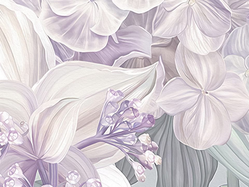 Fototapeta Delikatne Kwiaty w Pastelach fragment #1