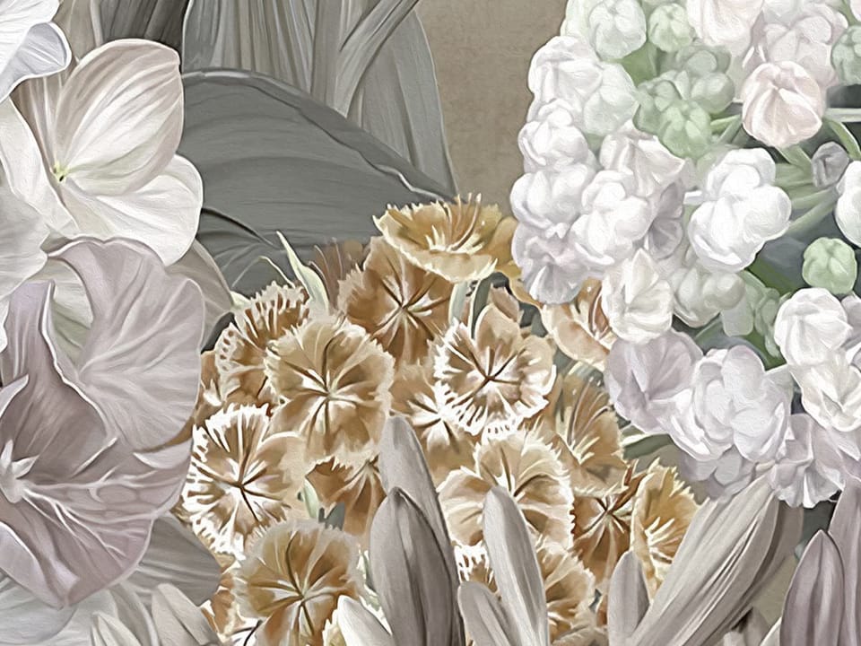 Fototapeta Egzotyczne kwiaty w pastelach fragment #1