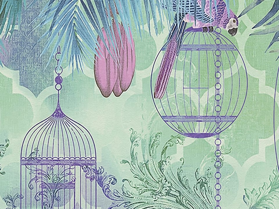 Fototapeta Pawi ogon w tropikalnej scenerii fragment #2