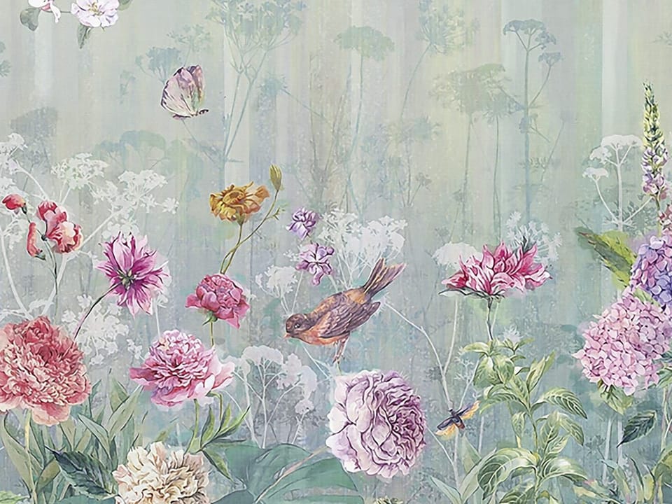 Fototapeta Kwitnące drzewo z pastelowym tłem fragment #1