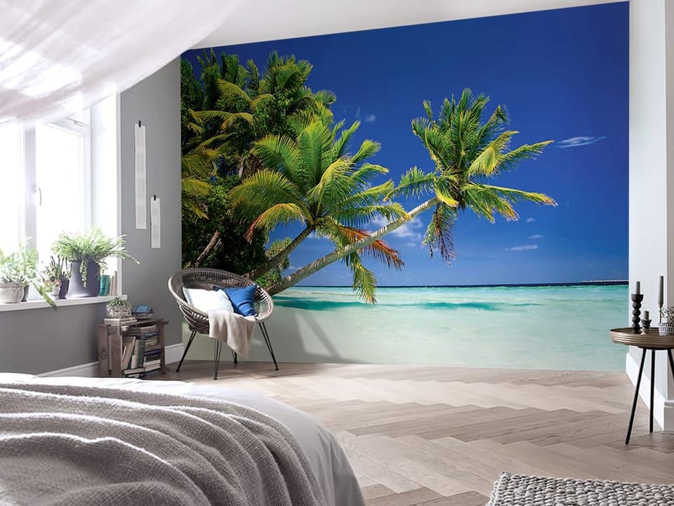 Fototapeta Palmy nad brzegiem morza we wnętrzu sypialni
