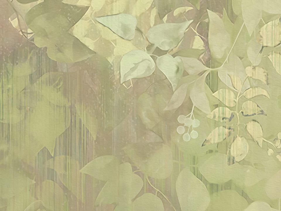 Fototapeta Zielone Liście i Pnącza fragment #1