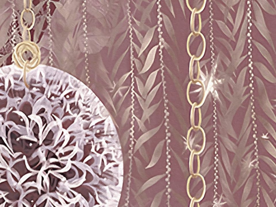 Fototapeta Złote Pawie na Gałęzi fragment #1