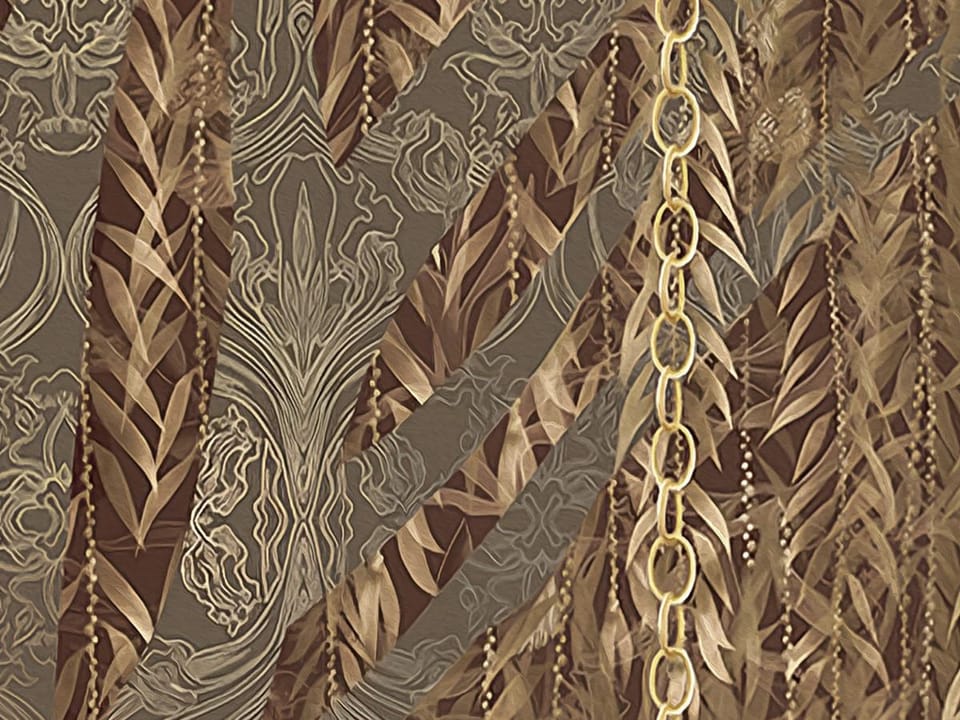 Fototapeta Złote pawie na gałęzi fragment #2