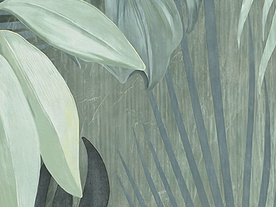 Fototapeta Tropikalne Liście na Delikatnym Tle fragment #1