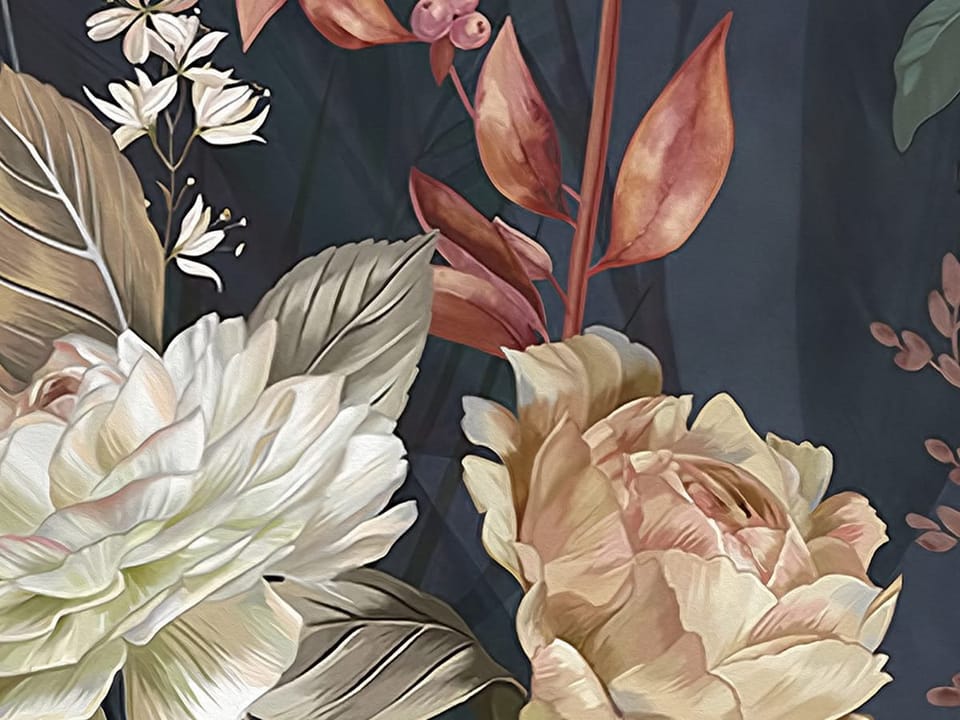 Fototapeta Kwiaty polne na ciemnym tle fragment #2